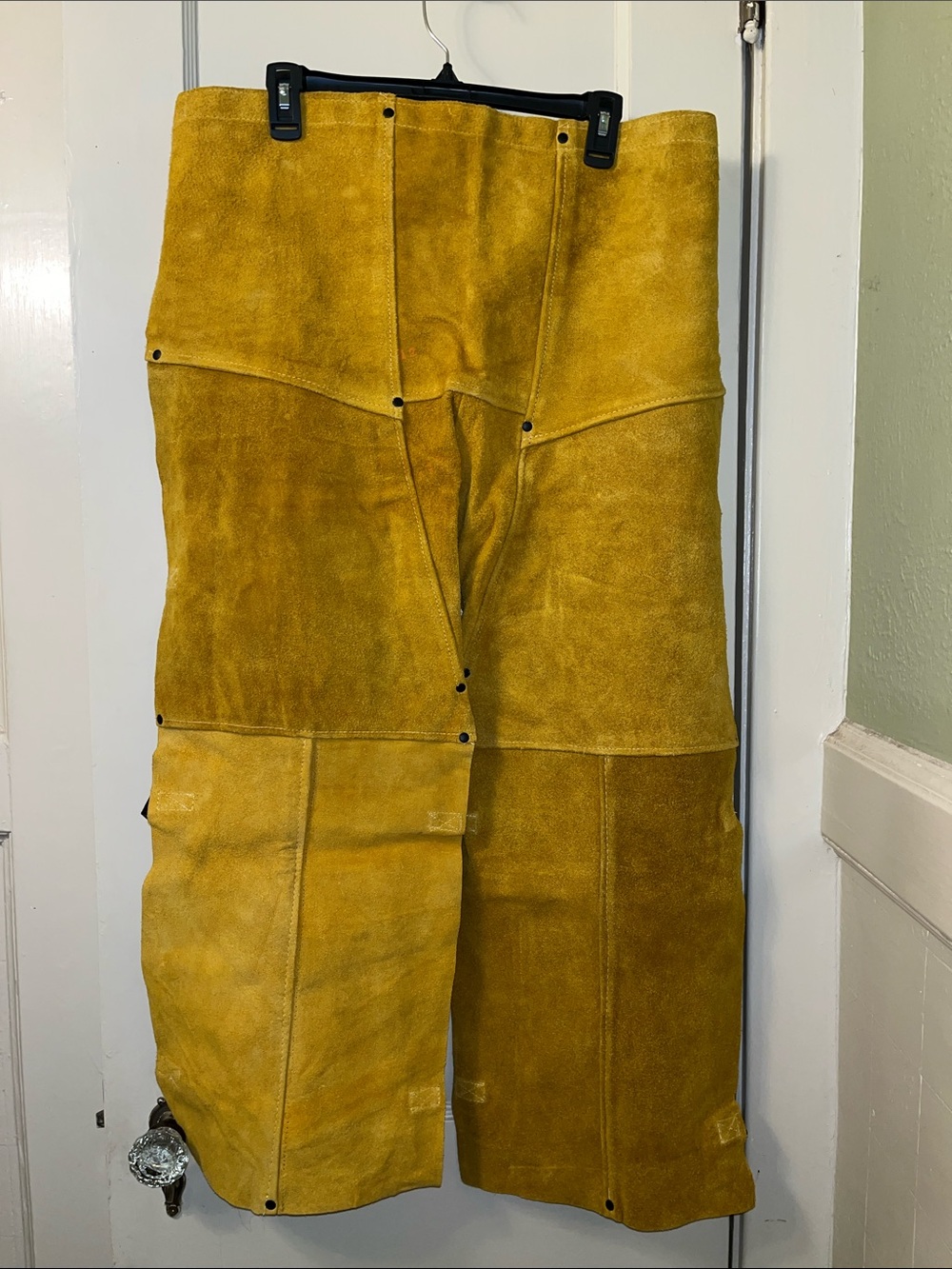 Men's Leather Welding Chaps - Heavy-Duty Suede Work Pants